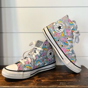 Converse Chuck Taylor All Star Girls Size 1 High Tops Rainbow Castles